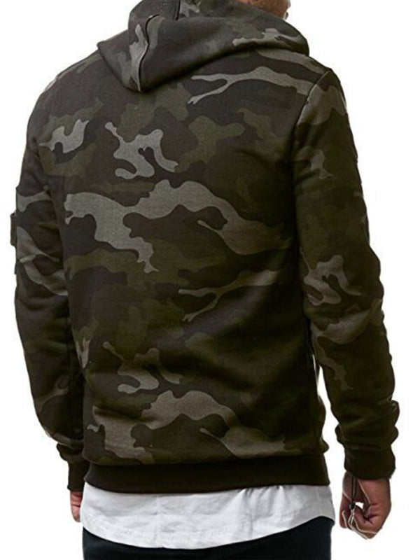 Men's Camouflage Pocket Long-Sleeved Hoodie