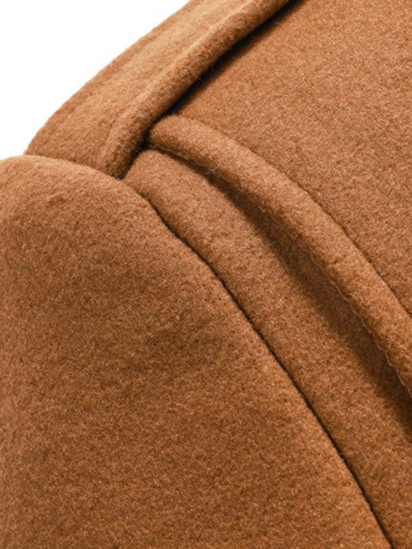 Blue Moon Fashion Men's Wool Zipper Double Collar Coat