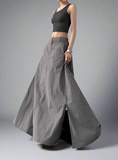 Blue Moon Fashion Temperament Retro Slit Women Cargo Skirts