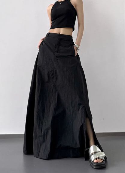 Blue Moon Fashion Temperament Retro Slit Women Cargo Skirts