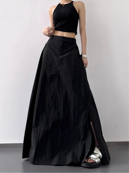 Blue Moon Fashion Temperament Retro Slit Women Cargo Skirts