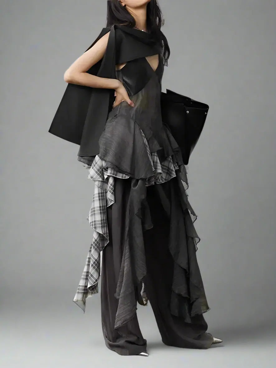 Vista Gray Plaid Dress Blue Moon Fashion House