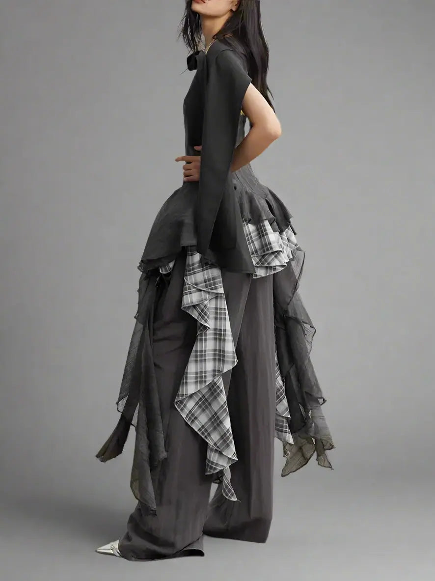 Vista Gray Plaid Dress Blue Moon Fashion House