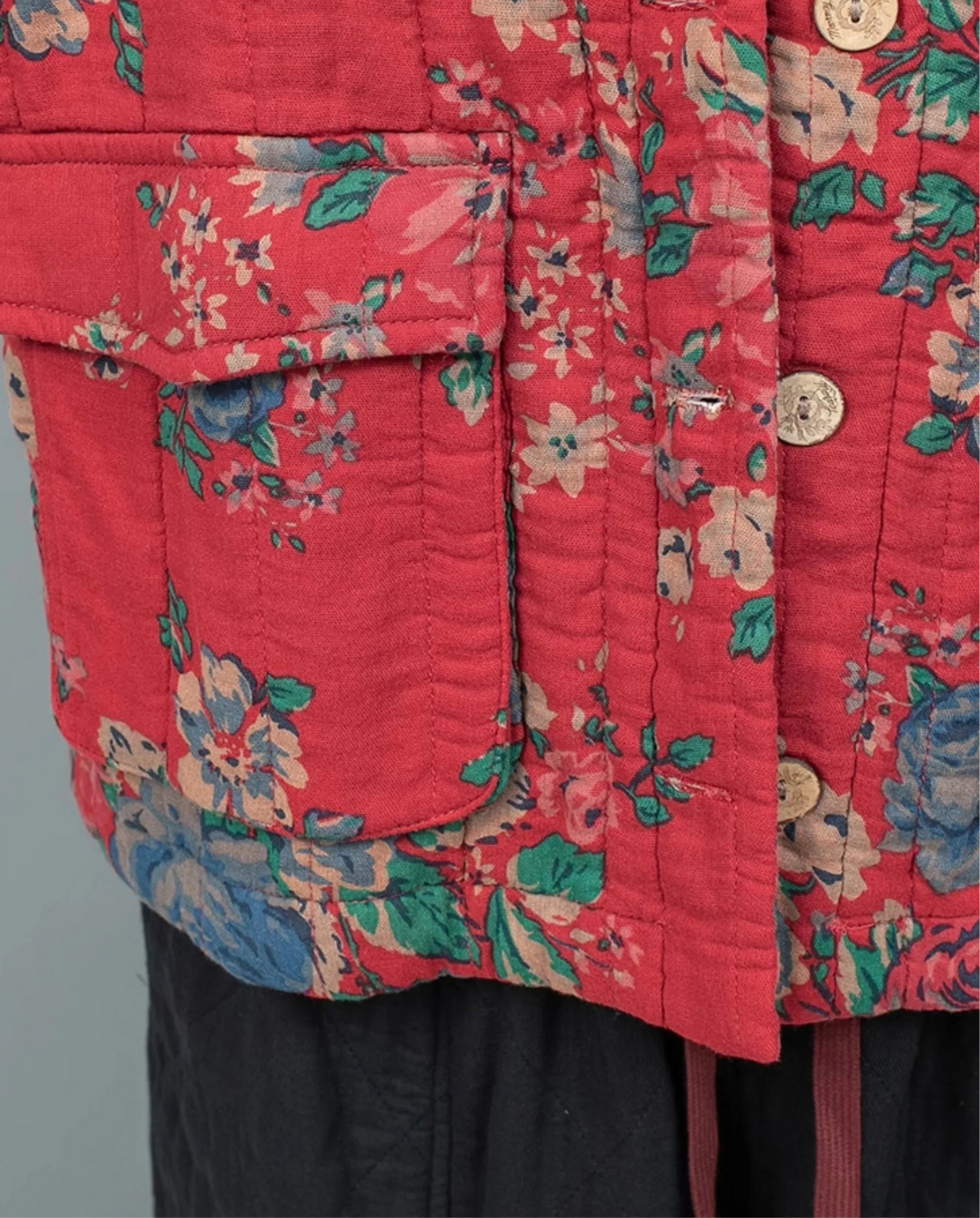 Big Flower Cotton Thick Jacket + Pant Two-piece Set Women Fashion LX2620