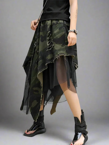 Camouflage Skirt Blue Moon Fashion House
