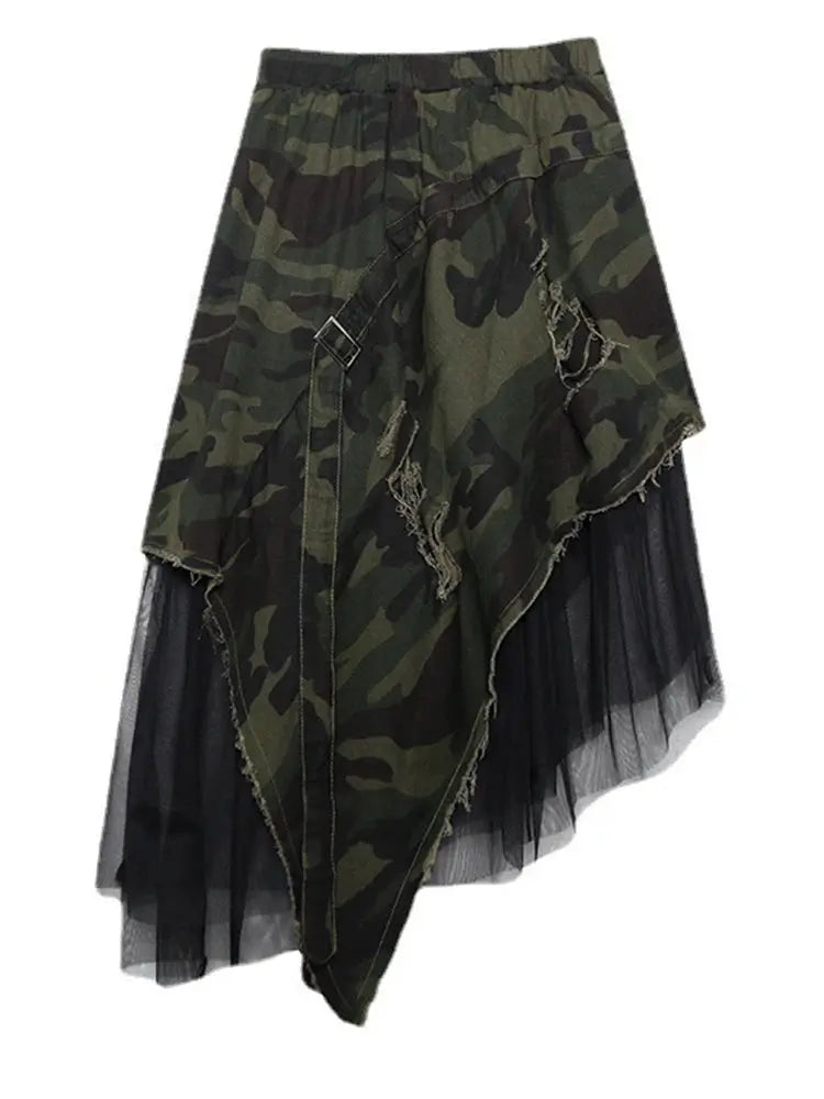Camouflage Skirt Blue Moon Fashion House