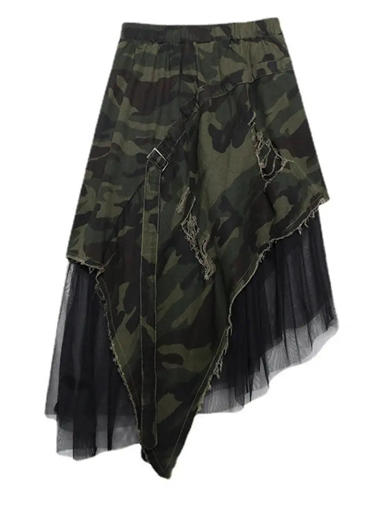 Camouflage Skirt Blue Moon Fashion House