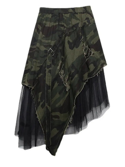Camouflage Skirt Blue Moon Fashion House