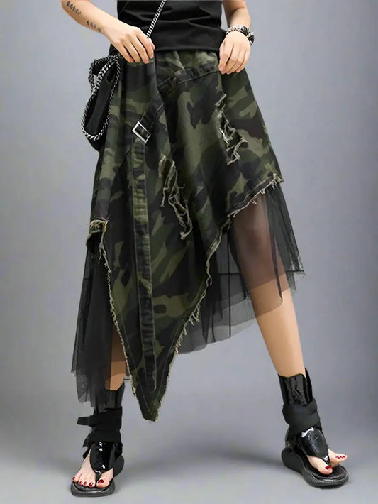 Camouflage Skirt Blue Moon Fashion House