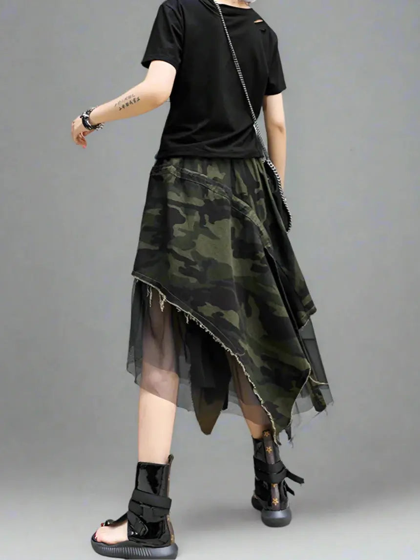 Camouflage Skirt Blue Moon Fashion House