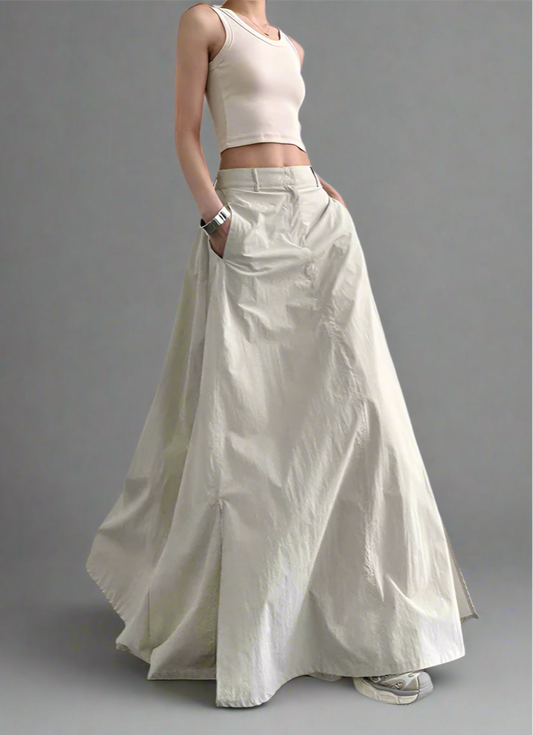 Blue Moon Fashion Temperament Retro Slit Women Cargo Skirts