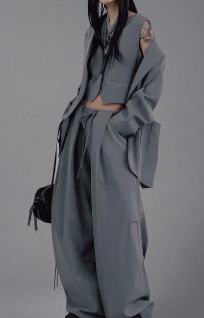 Blue Moon Fashion Gray  Suit 3 Piece Set Women