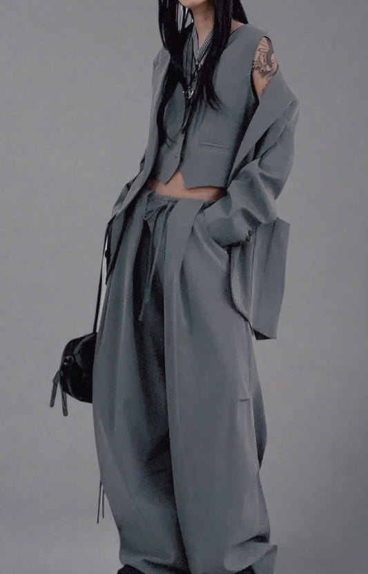Blue Moon Fashion Gray  Suit 3 Piece Set Women