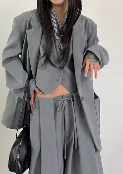 Blue Moon Fashion Gray  Suit 3 Piece Set Women
