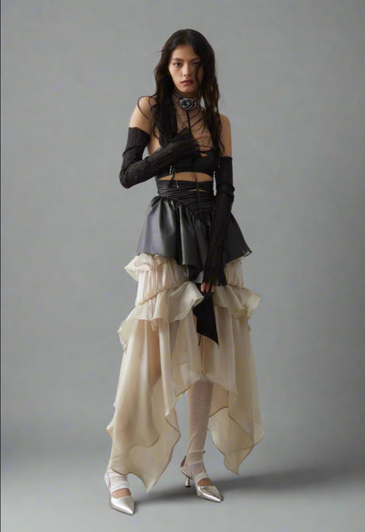 Champagne Glossy  Skirt