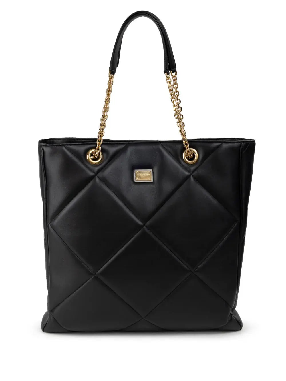 DOLCE & GABBANA TOTE BAG IN BLACK LEATHER MATALSSÉ Blue Moon Fashion House