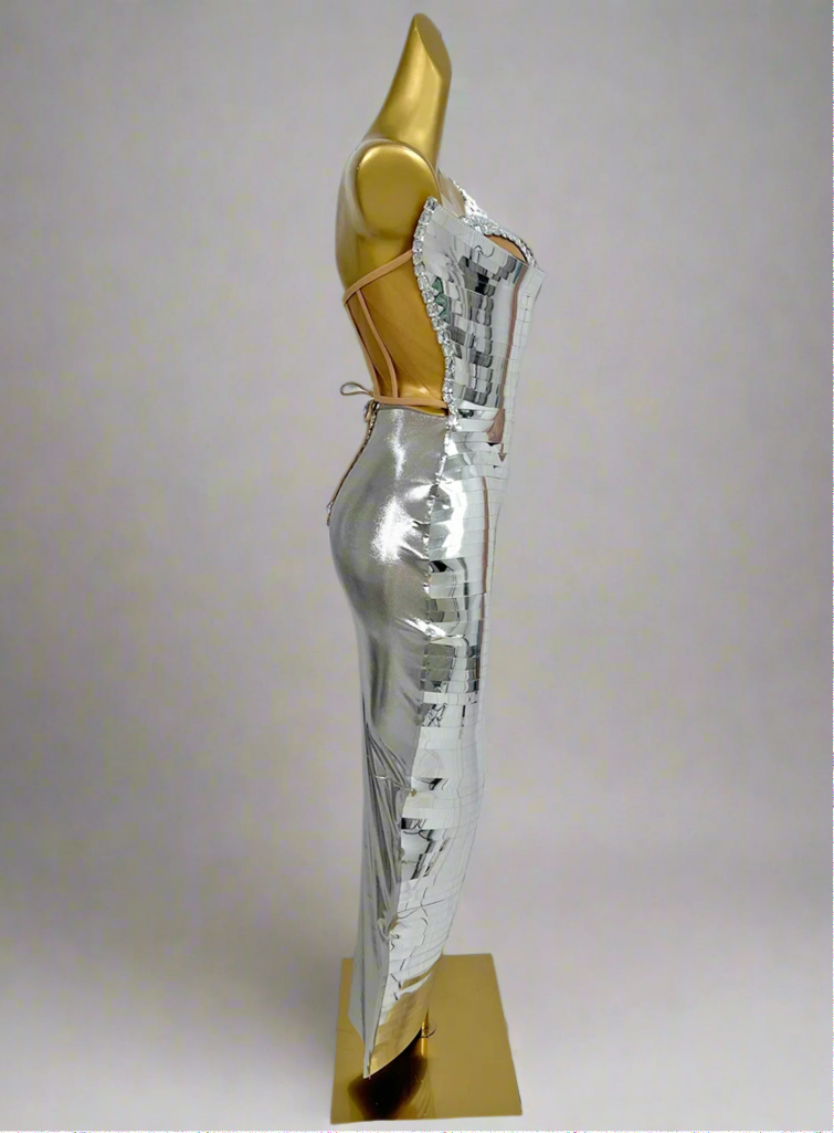 Sparkly Mirrors Skinny Long Dress