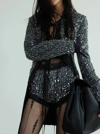 Leena Sequins Two Piece Suit Blue Moon Fashion House