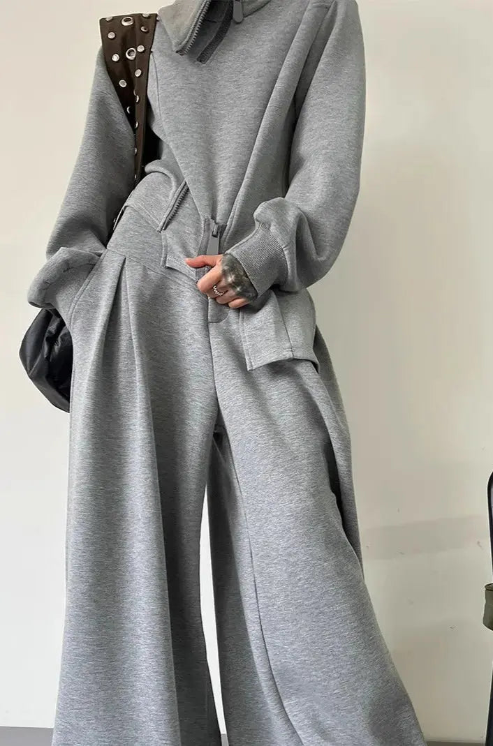 Gray Two Pieces  Mono Set