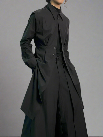 Blue Moon Fashion  Long Black Coats for Men Luxury Designer