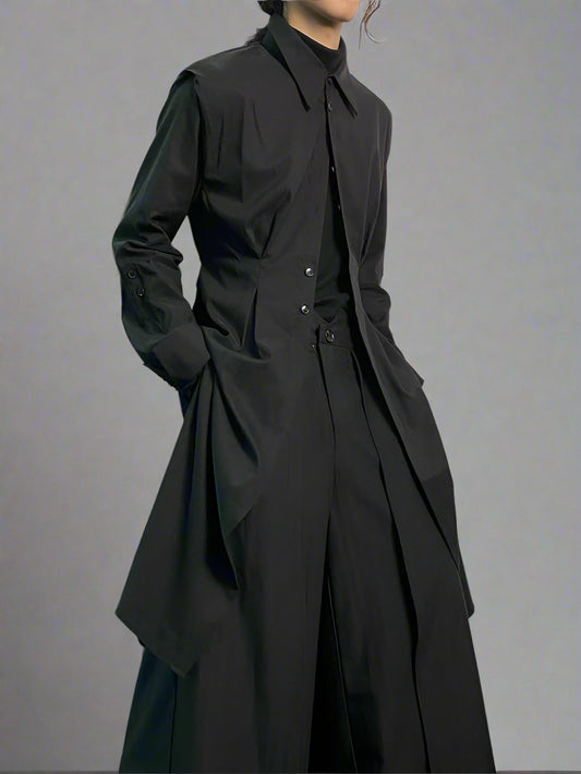 Blue Moon Fashion  Long Black Coats for Men Luxury Designer