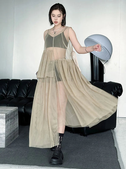 Mesh HP Long Dress