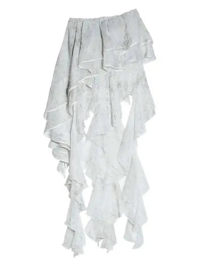 Light Gray  Irregular Ruffles Tank Tops Blue Moon Fashion House