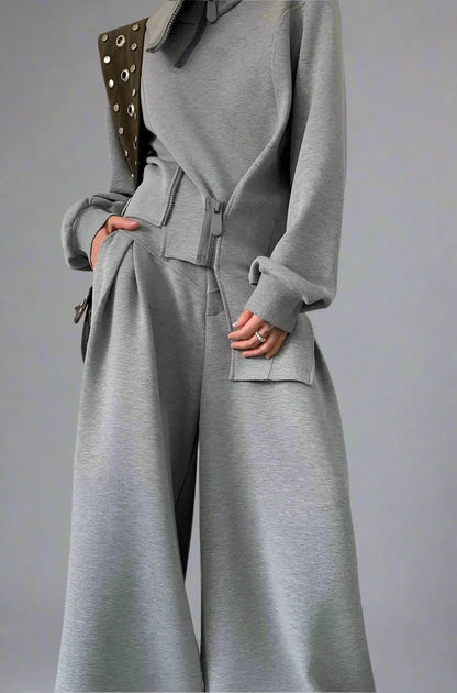 Gray Two Pieces  Mono Set