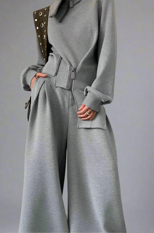 Gray Two Pieces  Mono Set