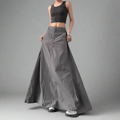 Blue Moon Fashion Temperament Retro Slit Women Cargo Skirts