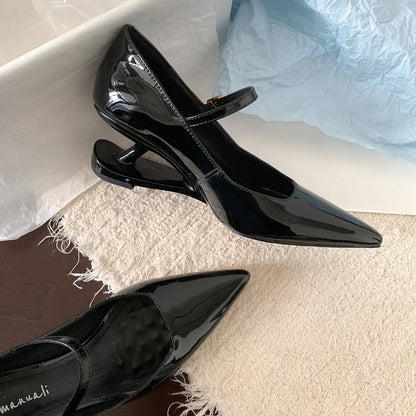 Blue Moon Elegant Pointed-Toe Genuine Leather Pumps