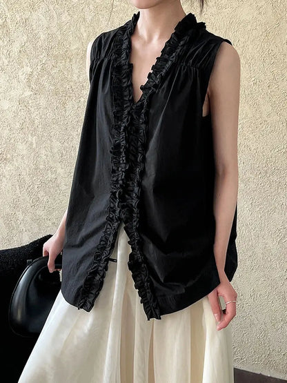 Ruffles Both Side Wear Tank Tops Blue Moon Fashion House