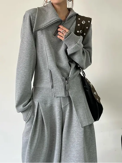 Gray Two Pieces  Mono Set