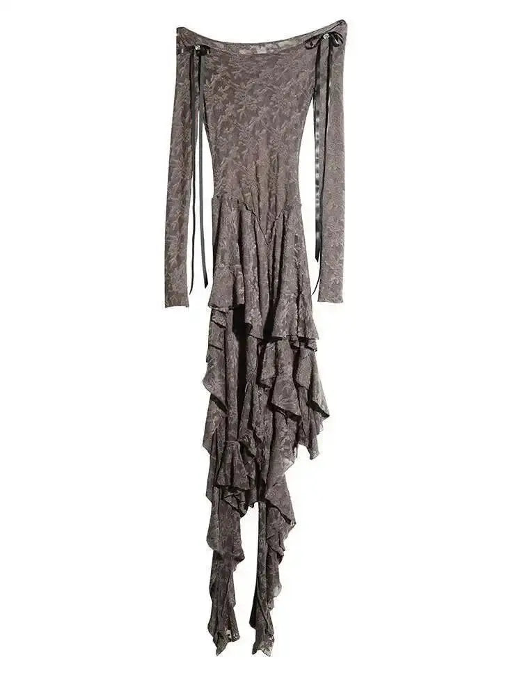 Lace Top-Wide Leg Pants Two Piece Suit
