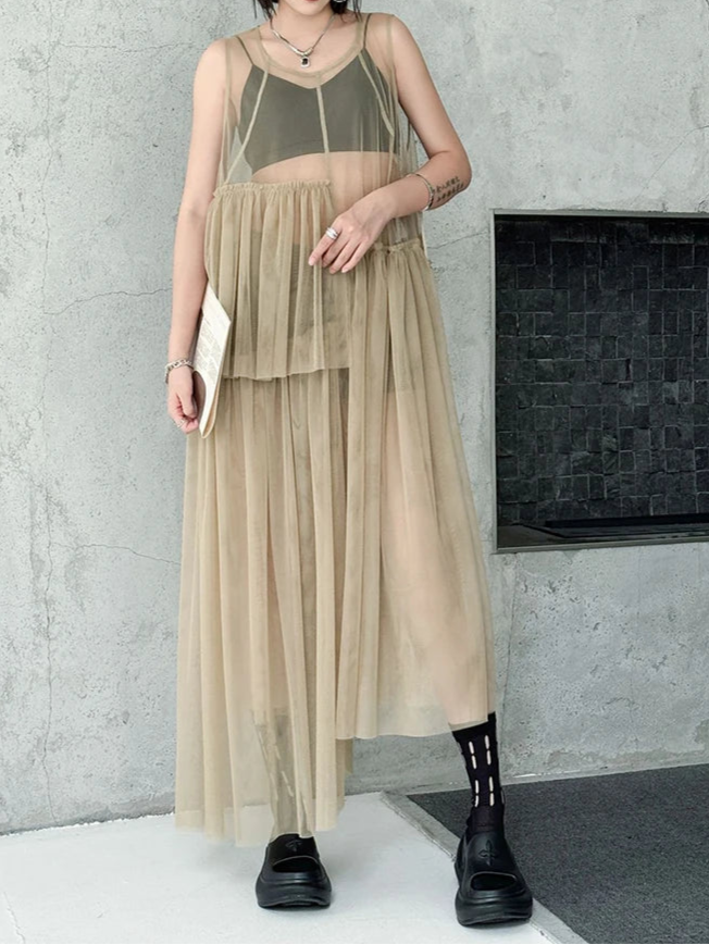 Mesh HP Long Dress