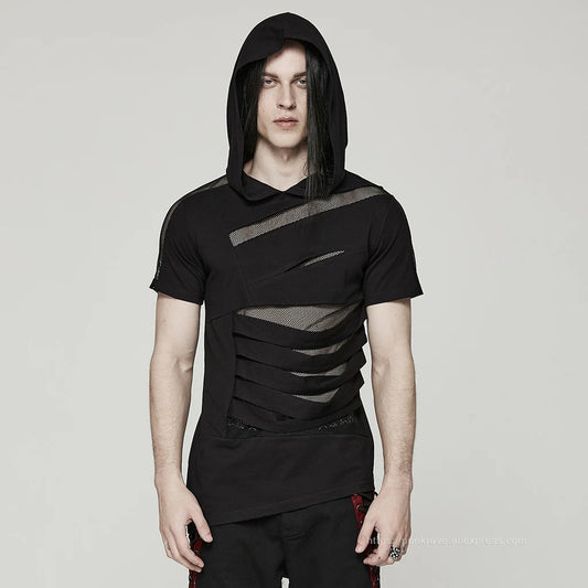 Men's RebelliousHooded Loose T-shirt
