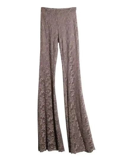 Lace Top-Wide Leg Pants Two Piece Suit