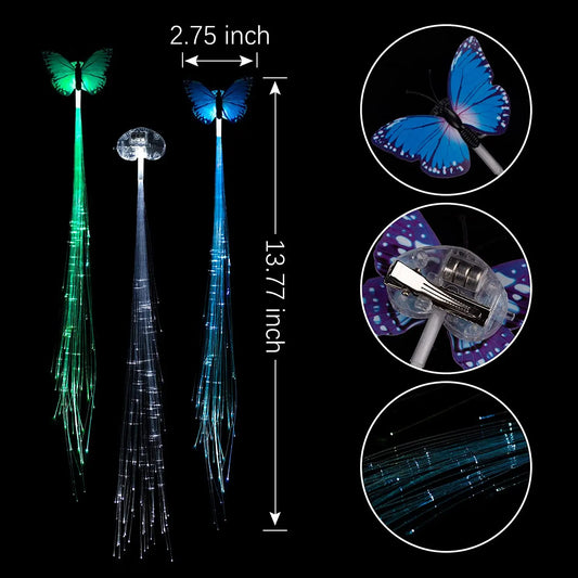 15PCS Led Light Up Fairy Hair Accessories Braid Extension Clips