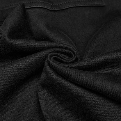 Men's Slim Denim Pants Geometric 3D Segmentation Pleats Trousers