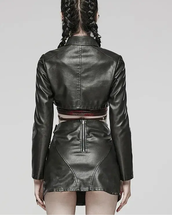 Women's  Leather Short Jacket Blue Moon Fashion House