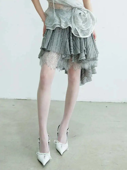 Gray Lace TR Skirt