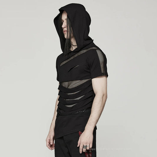 Men's RebelliousHooded Loose T-shirt