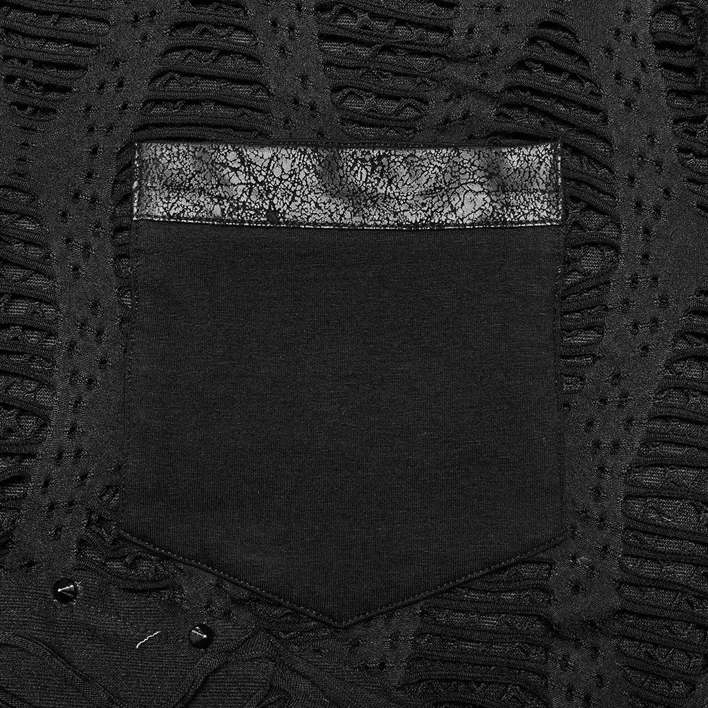 Men's  Ripped Irregular Mesh Short Sleeve T-shirt
