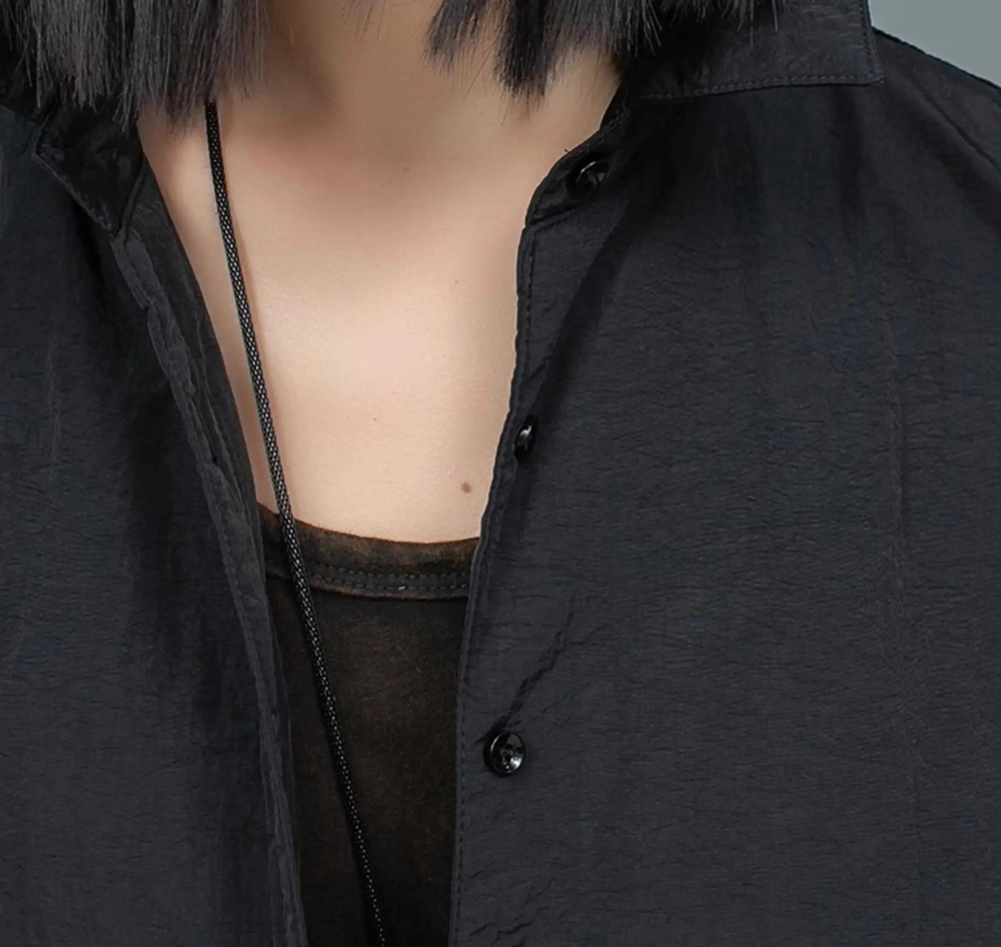 Women's  Cotton Turn-down Collar Large Pockets Midi Length Asymmetrical Jacket Blue Moon Fashion House