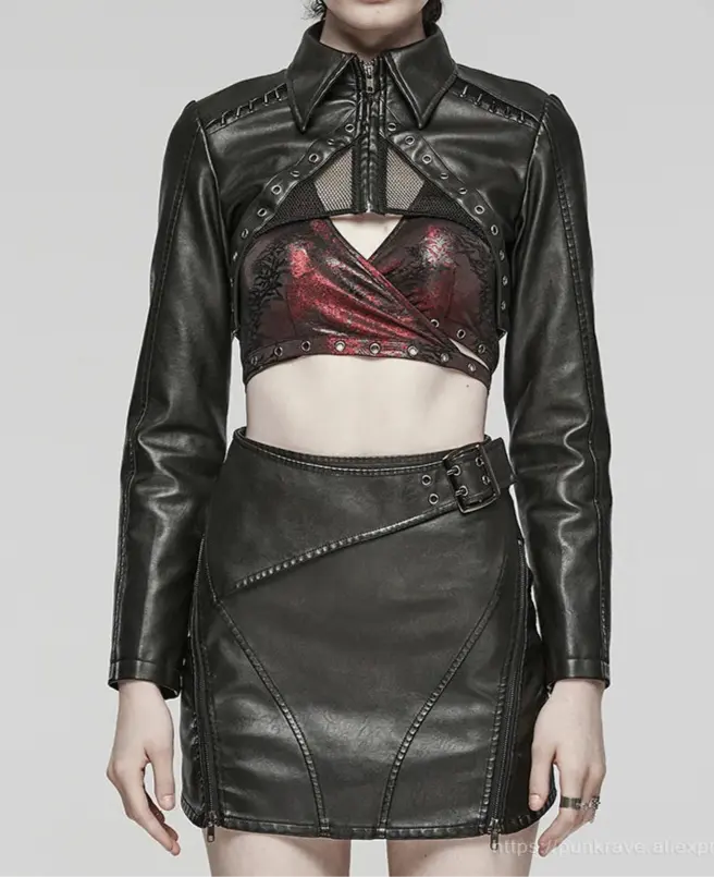 Women's  Leather Short Jacket Blue Moon Fashion House