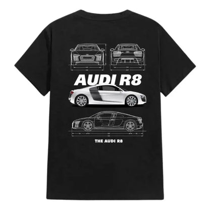Audi R8 T-Shirt for Drivers Perfect Gift for Motorsport Audi Enthusiasts Blue Moon Fashion House