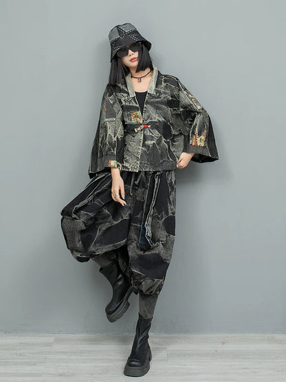 Blue Moon Fashion Personality Trendy  Two-piece Set