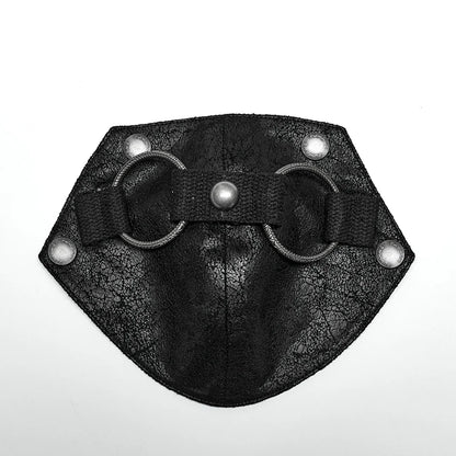 Men's  Distinctive Cracked Leather Knit T-shirt