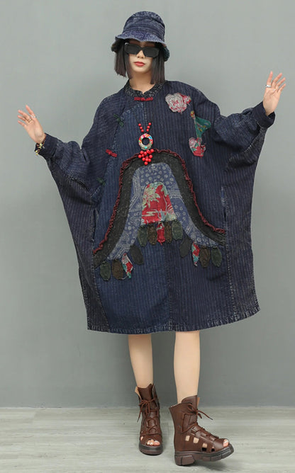 Blue Moon Fashion Oversized Vintage Design Dress