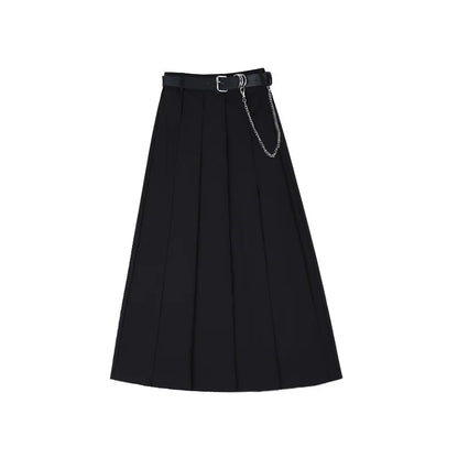 Zana Elegant Mid Length Skirt With Belt!
